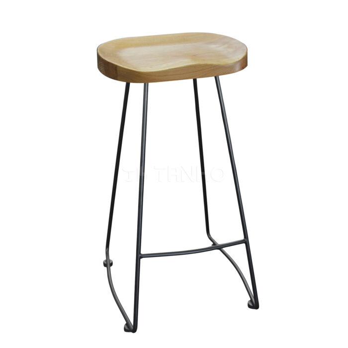 TH-300 Wood and Metal Bar Stool