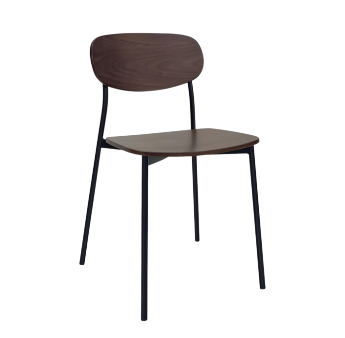 TH-F2688 Black Metal and Wood Dining Chairs