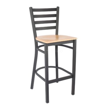 TH-337B Black Ladder Back Bar Stools