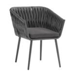 TH-512 Metal Aluminum Rope Woven Dining Garden Rope Weaving Dining Chair