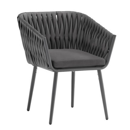 TH-512 Metal Aluminum Rope Woven Dining Garden Rope Weaving Dining Chair