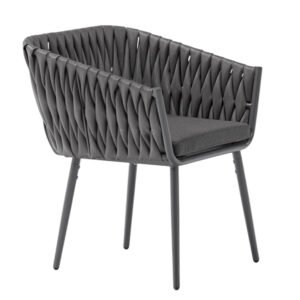 TH-512 Metal Aluminum Rope Woven Dining Garden Rope Weaving Dining Chair