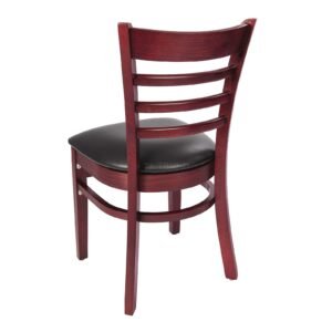 TH 126M Ladder Back Wood Restaurant Chairs Black cushion