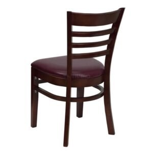 TH 126M Ladder Back Wood Restaurant Chairs red cushion BACK