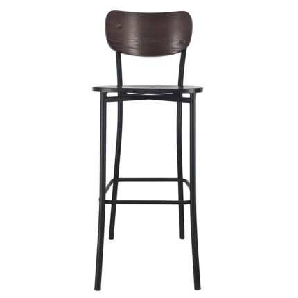 TH-371 Wood and Black Metal Bar Stools